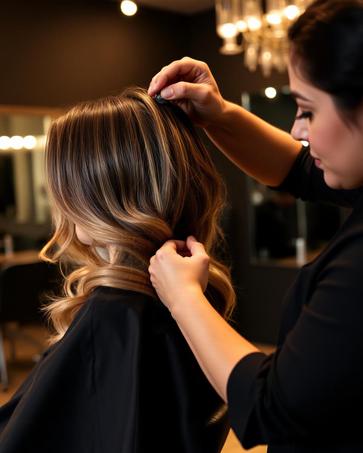 Colourist applying highlights